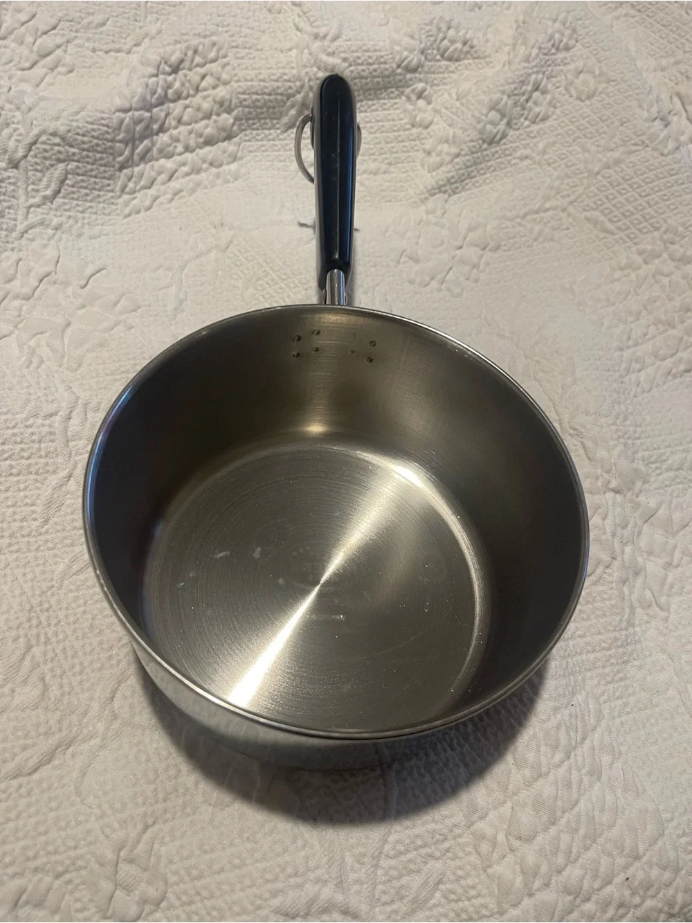 Stainless Steel Saucepan with Black Handle Copper Bottom RevereWare 1Qt No lid